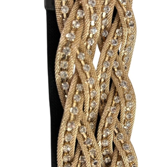 Vtg Le Château Gold Rhinestone Snake Chain Belt Elastic | Taylor Swift Glam 1 Sz - Picture 9 of 11